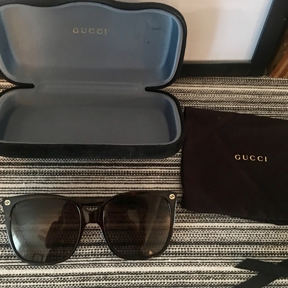 Gucci 57mm square sunglasses - tortoise